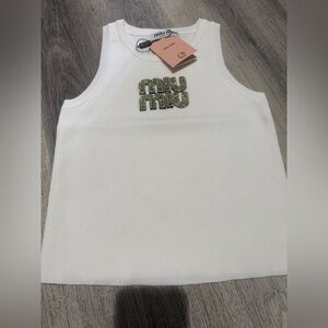 Miu Miu White womens tank top size medium